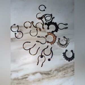 lot of faux/fake septum nose rings